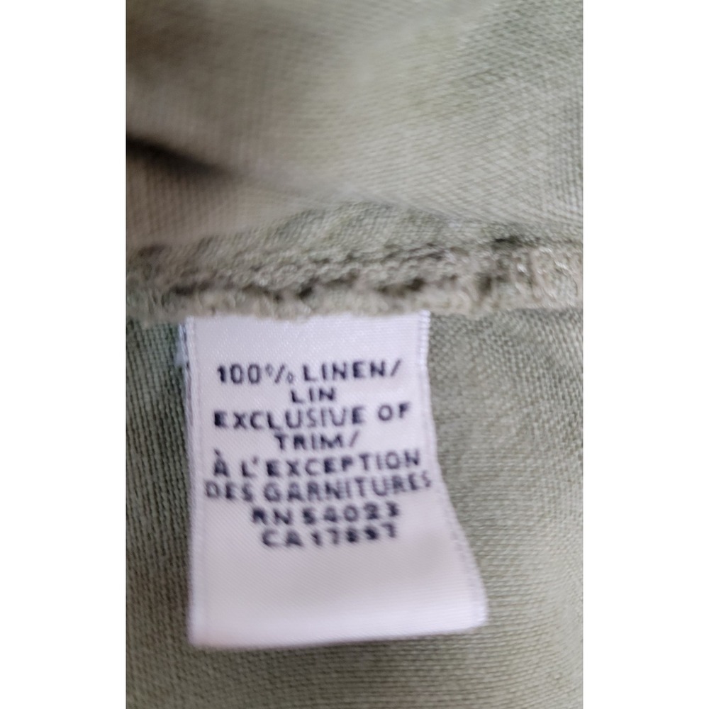 Banana Republic‎ Linen Capris Size 6 Women's Olive Green Drawstring Leg 0825 - Picture 5 of 6